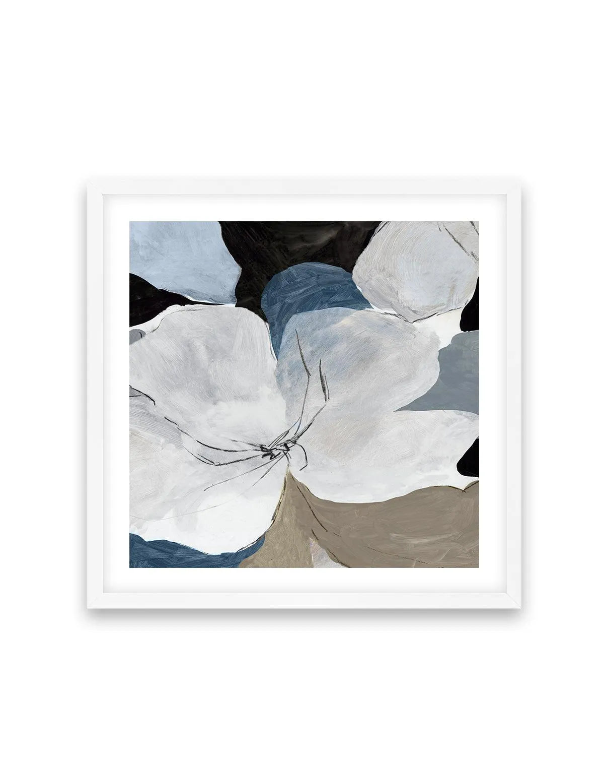 Grey Flowers II SQ Art Print from Olive et Oriel where you can shop wallpaper and artworks online