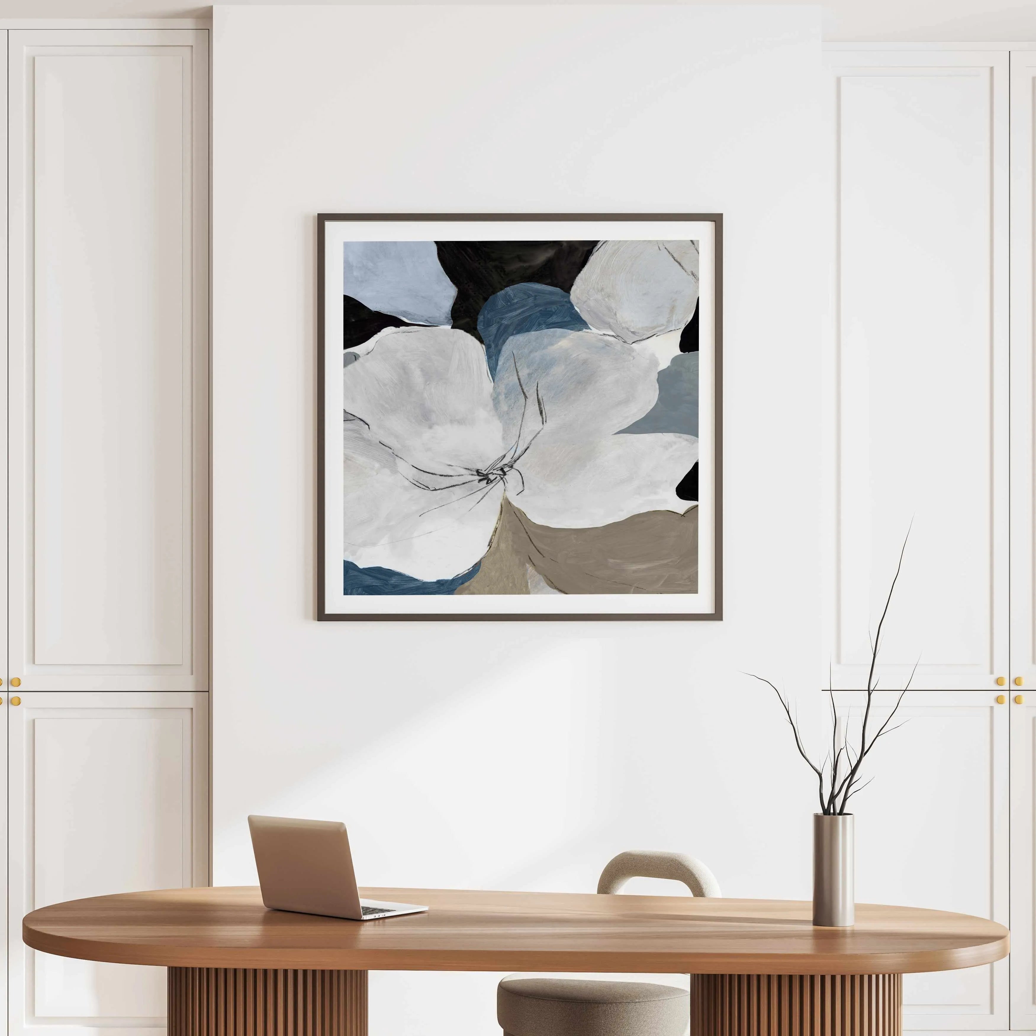 Grey Flowers II SQ Art Print from Olive et Oriel where you can shop wallpaper and artworks online