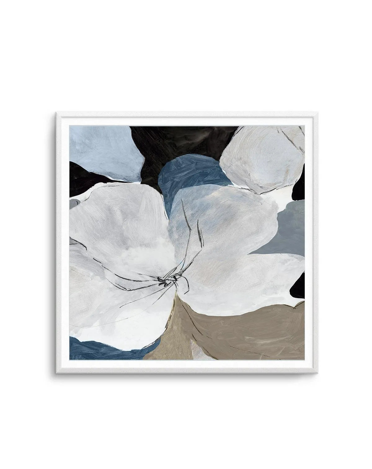 Grey Flowers I SQ Art Print from Olive et Oriel where you can shop wallpaper and artworks online