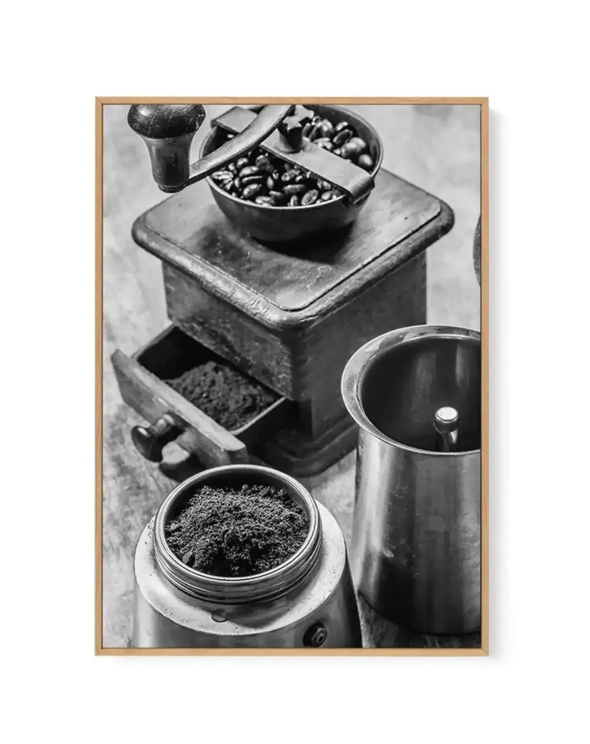 Ground Coffee | Framed Canvas-CANVAS-You can shop wall art online with Olive et Oriel for everything from abstract art to fun kids wall art. Our beautiful modern art prints and canvas art are available from large canvas prints to wall art paintings and our proudly Australian artwork collection offers only the highest quality framed large wall art and canvas art Australia - You can buy fashion photography prints or Hampton print posters and paintings on canvas from Olive et Oriel and have them de