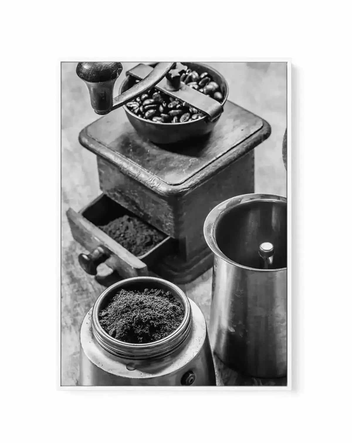 Ground Coffee | Framed Canvas-CANVAS-You can shop wall art online with Olive et Oriel for everything from abstract art to fun kids wall art. Our beautiful modern art prints and canvas art are available from large canvas prints to wall art paintings and our proudly Australian artwork collection offers only the highest quality framed large wall art and canvas art Australia - You can buy fashion photography prints or Hampton print posters and paintings on canvas from Olive et Oriel and have them de