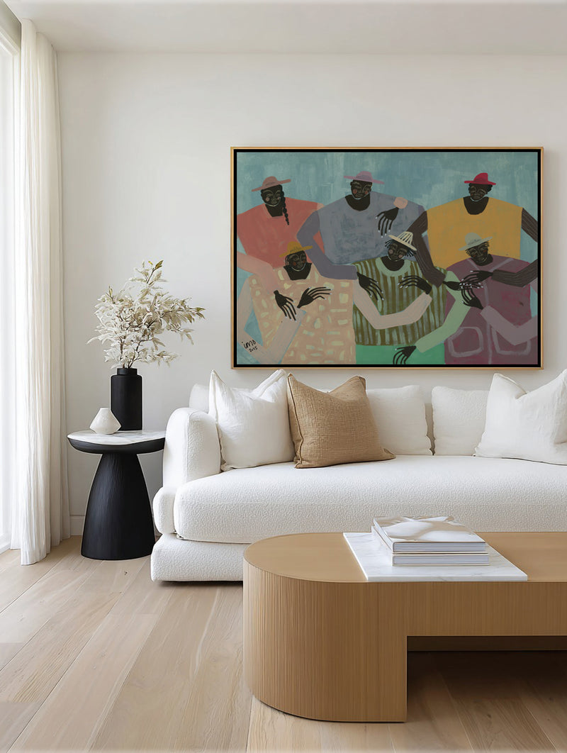 Group Chat by Studio IMO | Framed Canvas Art Print