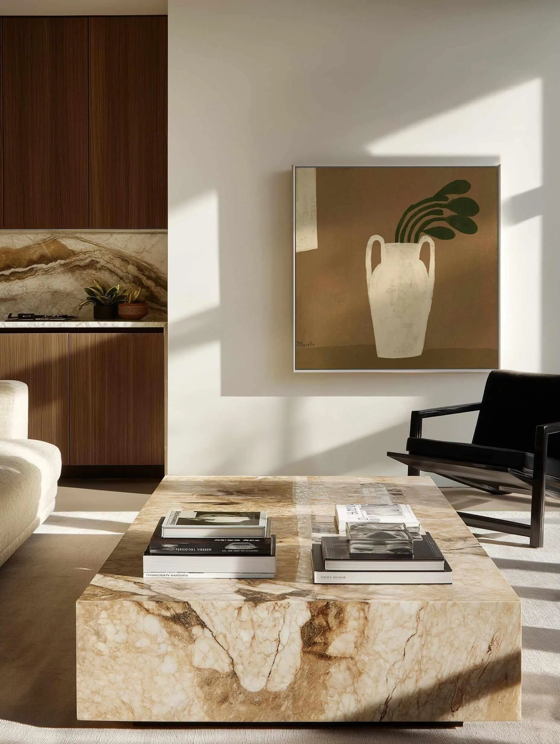 Gust of Wind Neutrals by Marco Marella | Framed Canvas Art Print from Olive et Oriel where you can shop wallpaper and artworks online