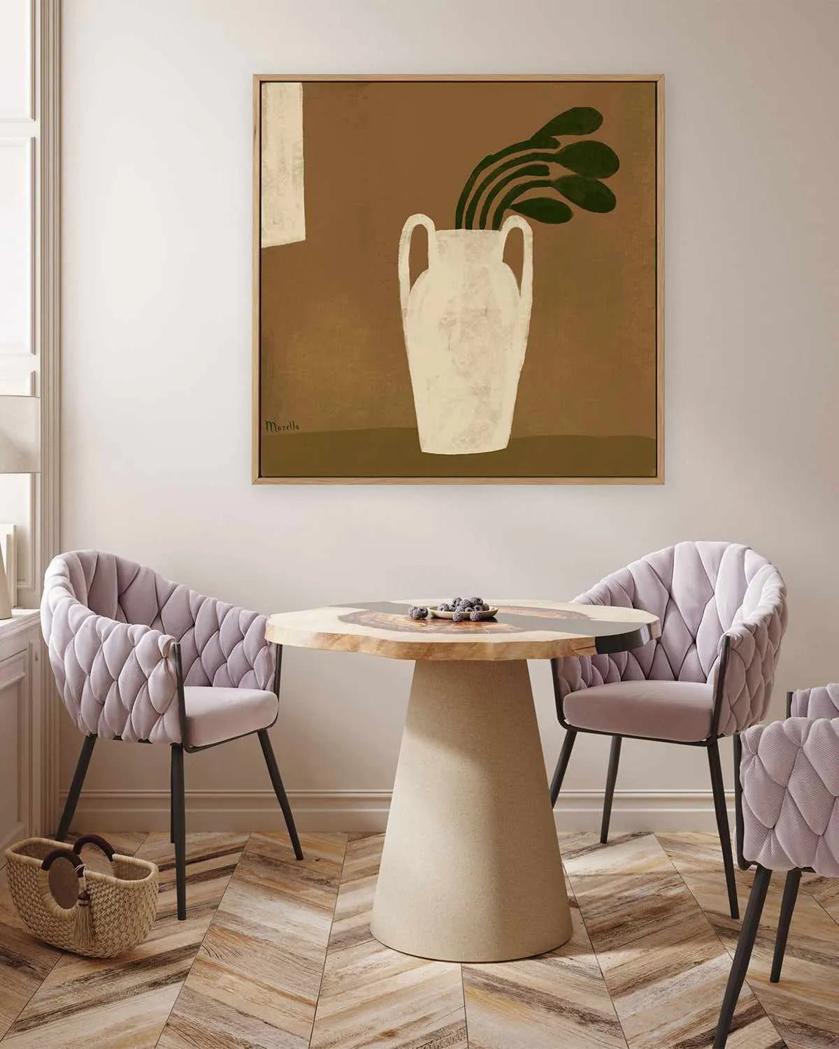 Gust of Wind Neutrals by Marco Marella | Framed Canvas Art Print from Olive et Oriel where you can shop wallpaper and artworks online