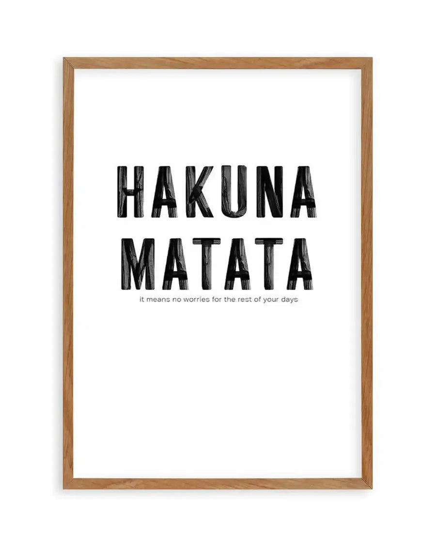 Hakuna Matata Art Print from Olive et Oriel where you can shop wallpaper and artworks online