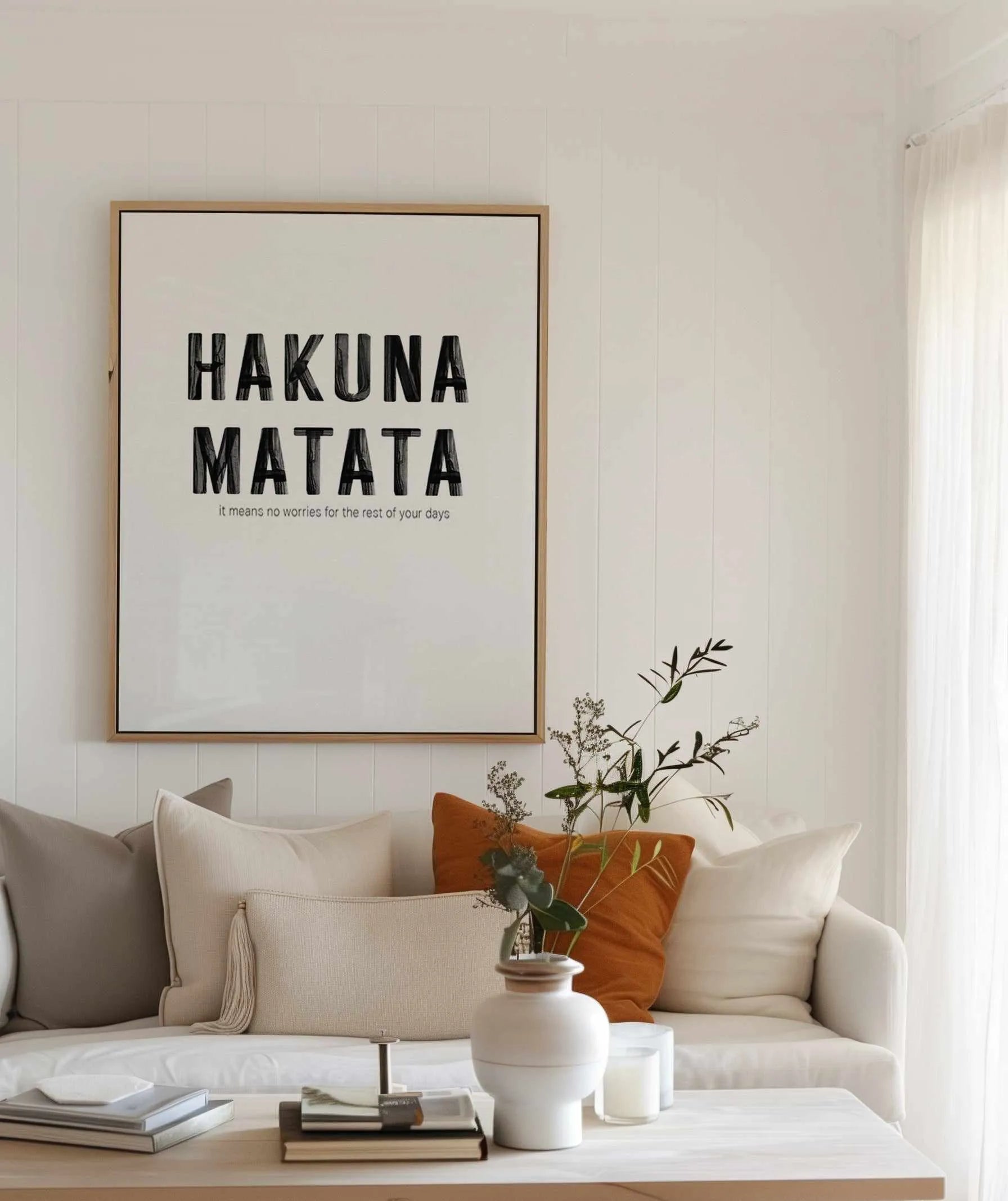 Hakuna Matata | Framed Canvas from Olive et Oriel where you can shop wallpaper and artworks online