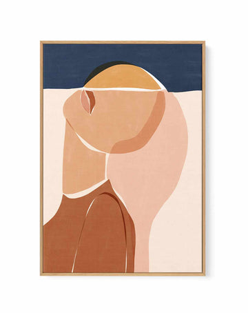 Half Face Half Sun By Ivy Green Illustration | Framed Canvas Art Print from Olive et Oriel where you can shop wallpaper and artworks online