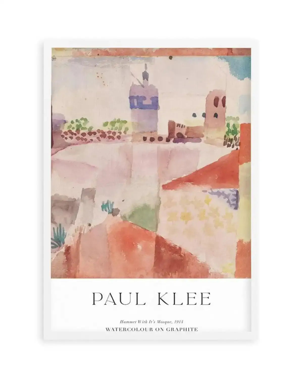 Hammet With It's Mosque 1914 by Paul Klee Art Print from Olive et Oriel where you can shop wallpaper and artworks online