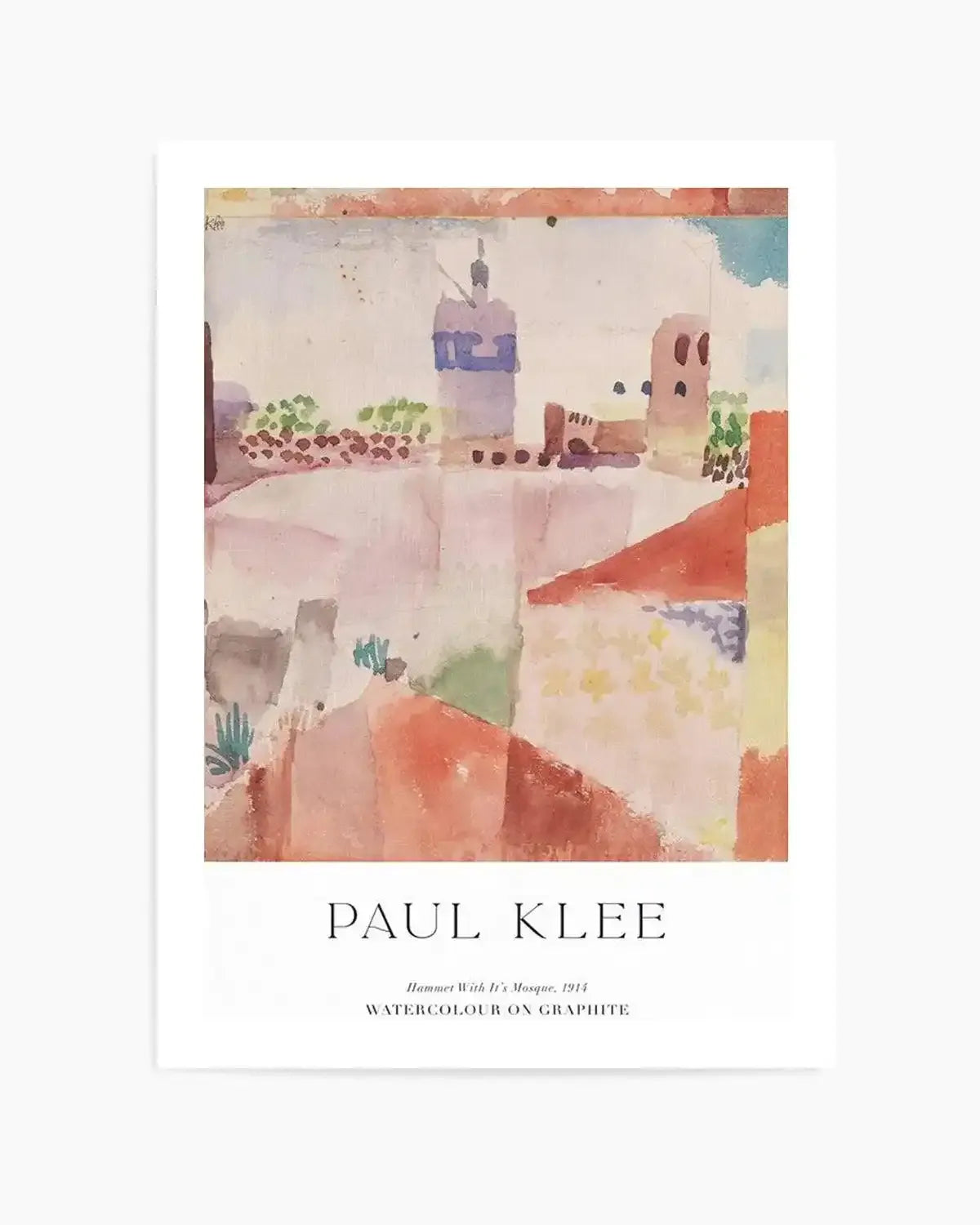 Hammet With It's Mosque 1914 by Paul Klee Art Print from Olive et Oriel where you can shop wallpaper and artworks online