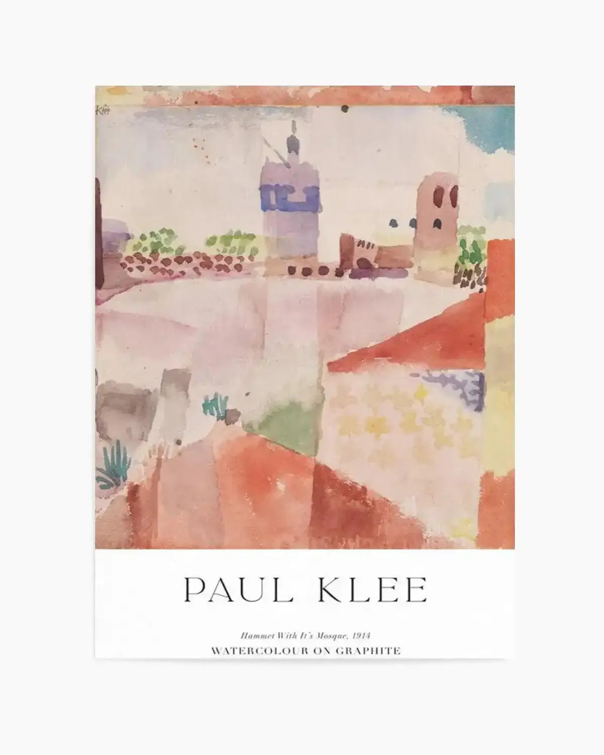 Hammet With It's Mosque 1914 by Paul Klee Art Print from Olive et Oriel where you can shop wallpaper and artworks online