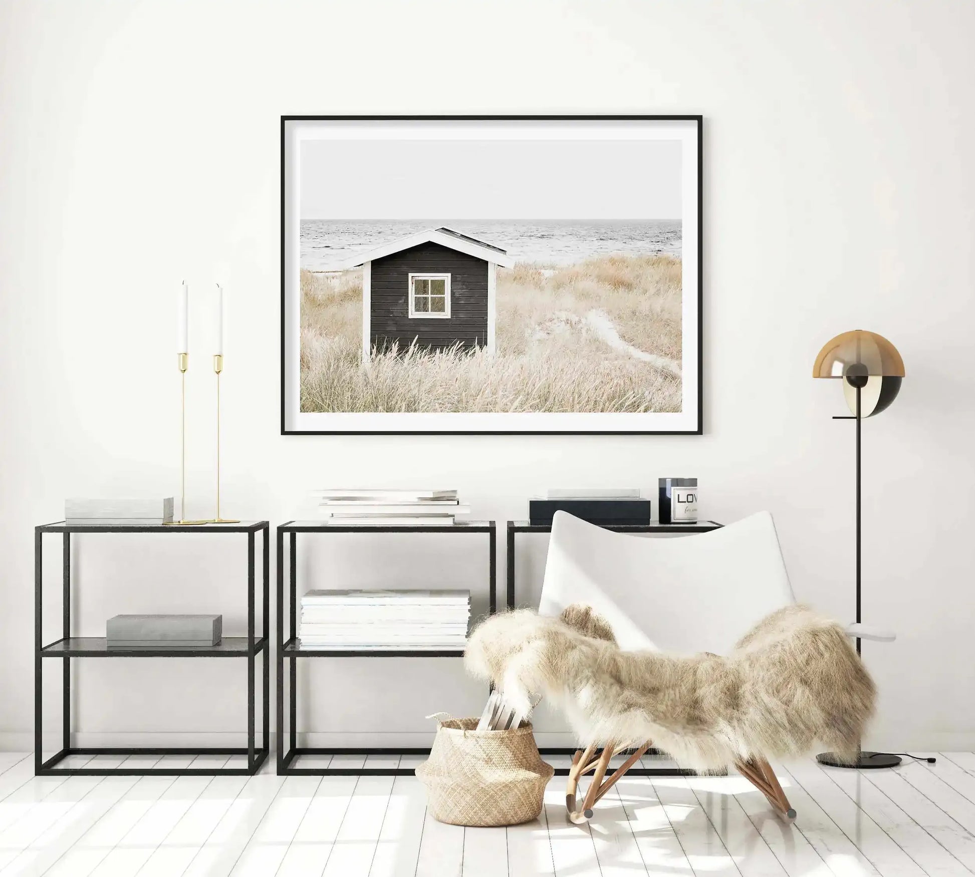 Hamptons Beach Hut | LS Art Print-PRINT-Olive et Oriel-Olive et Oriel-Buy-Australian-Art-Prints-Online-with-Olive-et-Oriel-Your-Artwork-Specialists-Austrailia-Decorate-With-Coastal-Photo-Wall-Art-Prints-From-Our-Beach-House-Artwork-Collection-Fine-Poster-and-Framed-Artwork