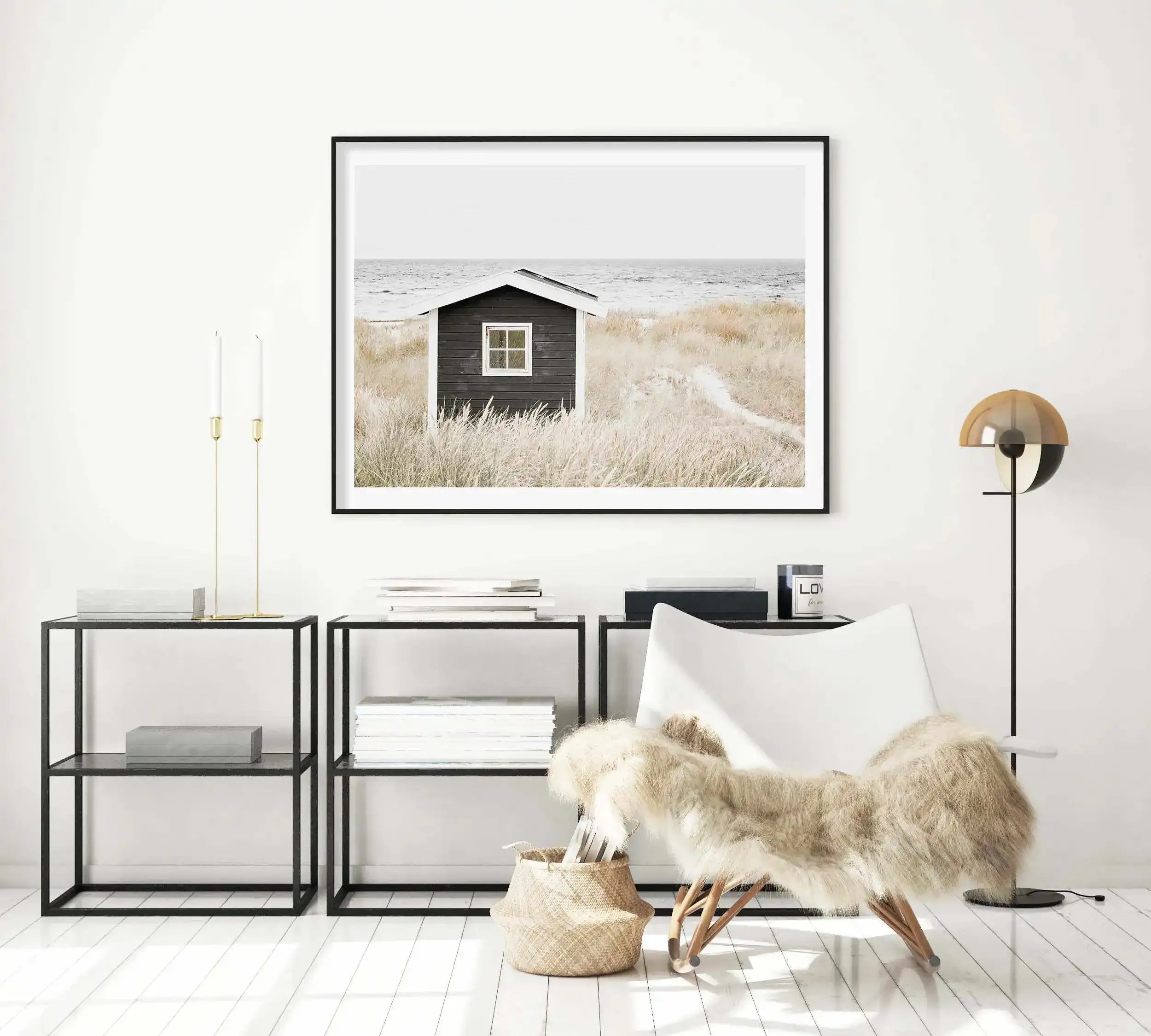 Hamptons Beach Hut | LS Art Print-PRINT-Olive et Oriel-Olive et Oriel-Buy-Australian-Art-Prints-Online-with-Olive-et-Oriel-Your-Artwork-Specialists-Austrailia-Decorate-With-Coastal-Photo-Wall-Art-Prints-From-Our-Beach-House-Artwork-Collection-Fine-Poster-and-Framed-Artwork