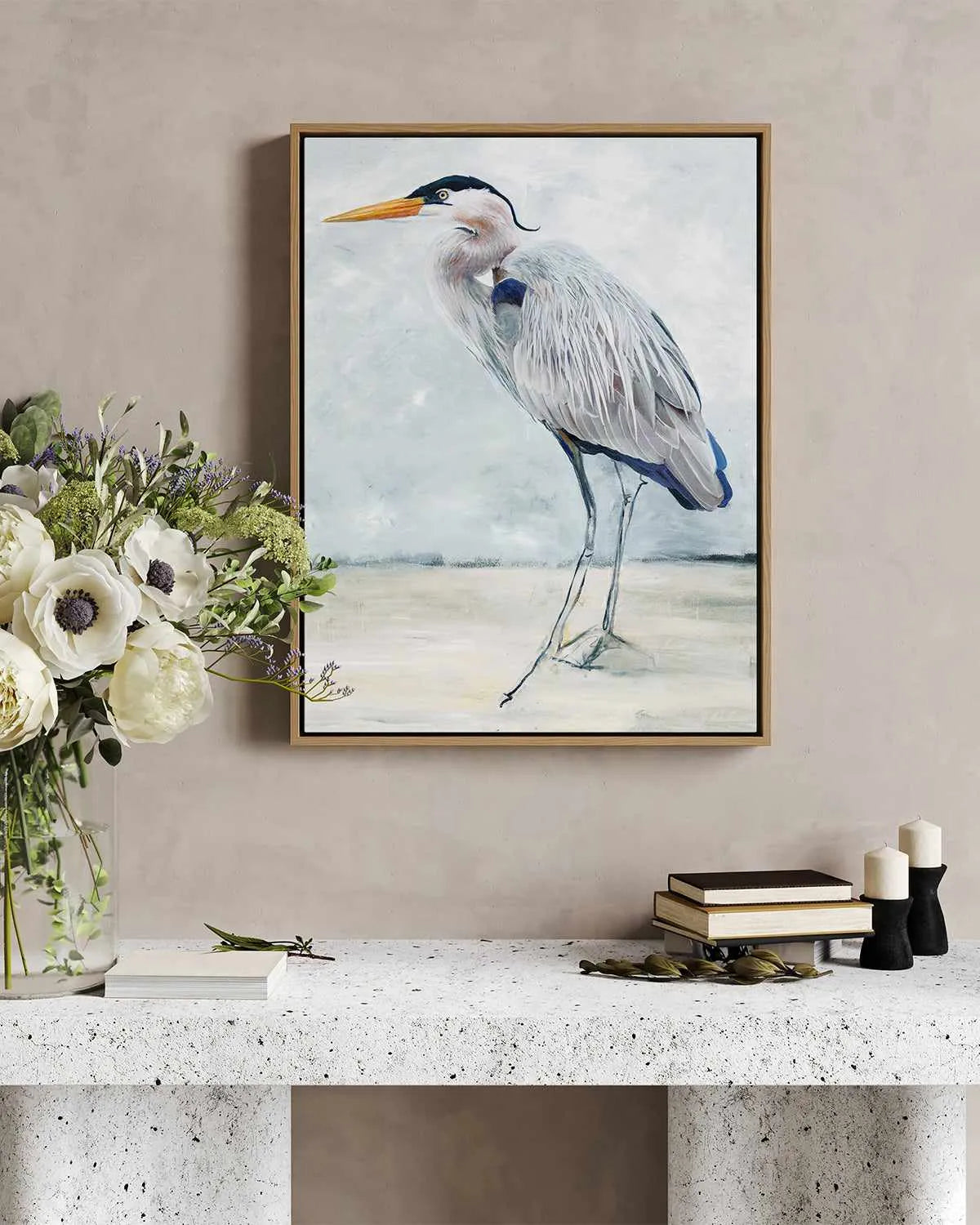 Hamptons Bird Painting I | Framed Canvas Art Print from Olive et Oriel where you can shop wallpaper and artworks online