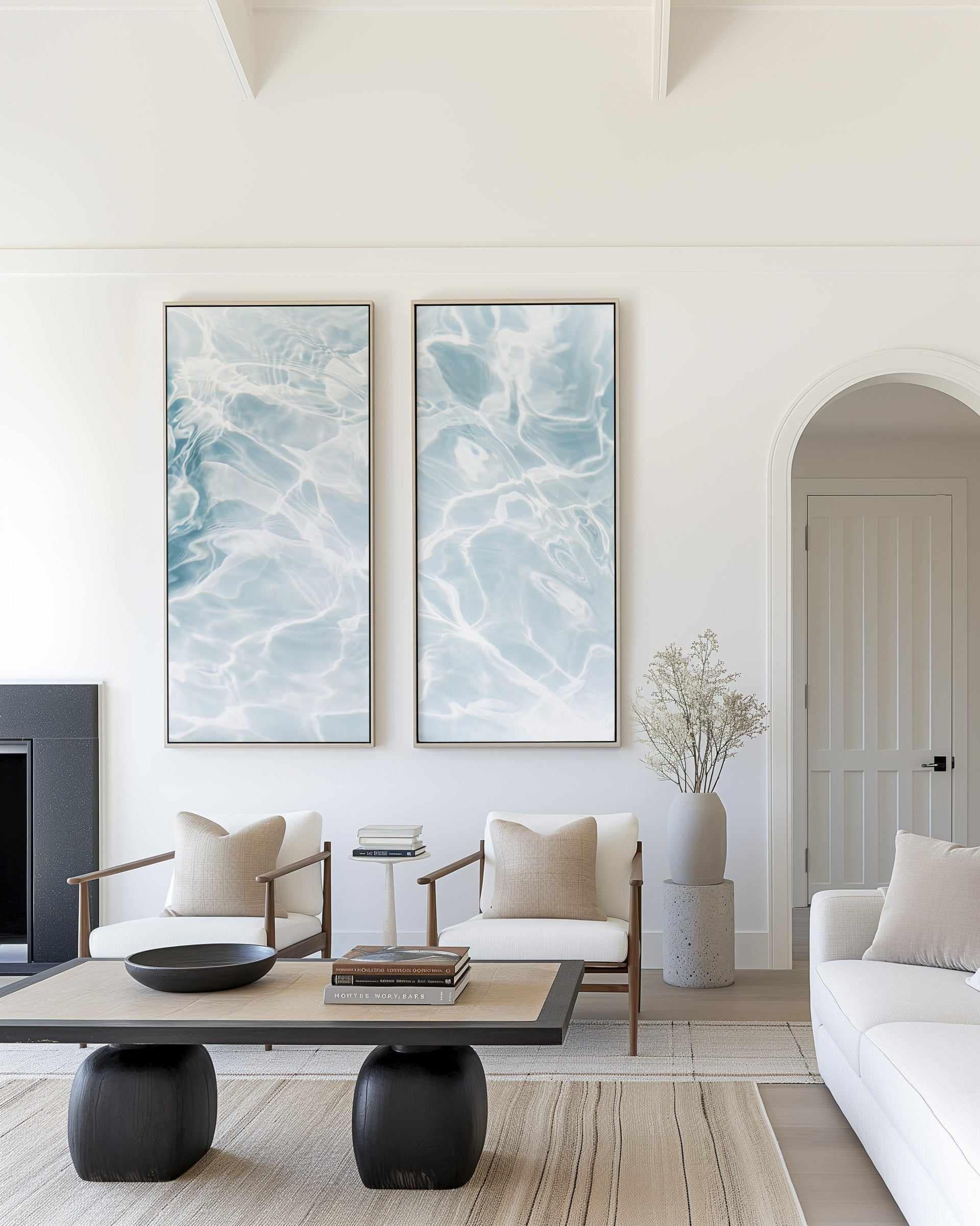 Hamptons Pool View No.2 | Panoramic Canvas Art Print from Olive et Oriel where you can shop wallpaper and artworks online