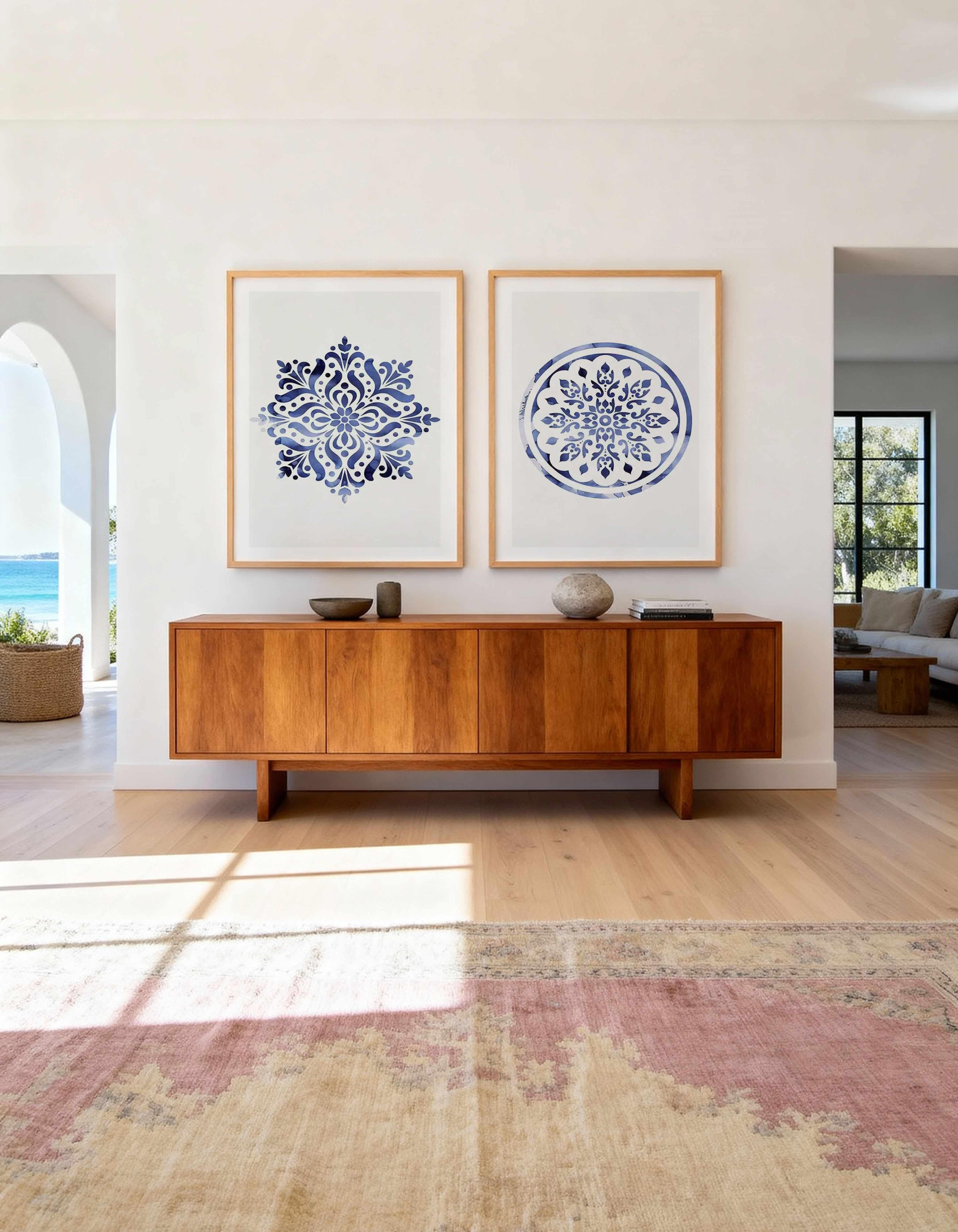 Hamptons Classic I & II Art Print Set of 2 | Matching Wall Art from Olive et Oriel where you can shop wallpaper and artworks online