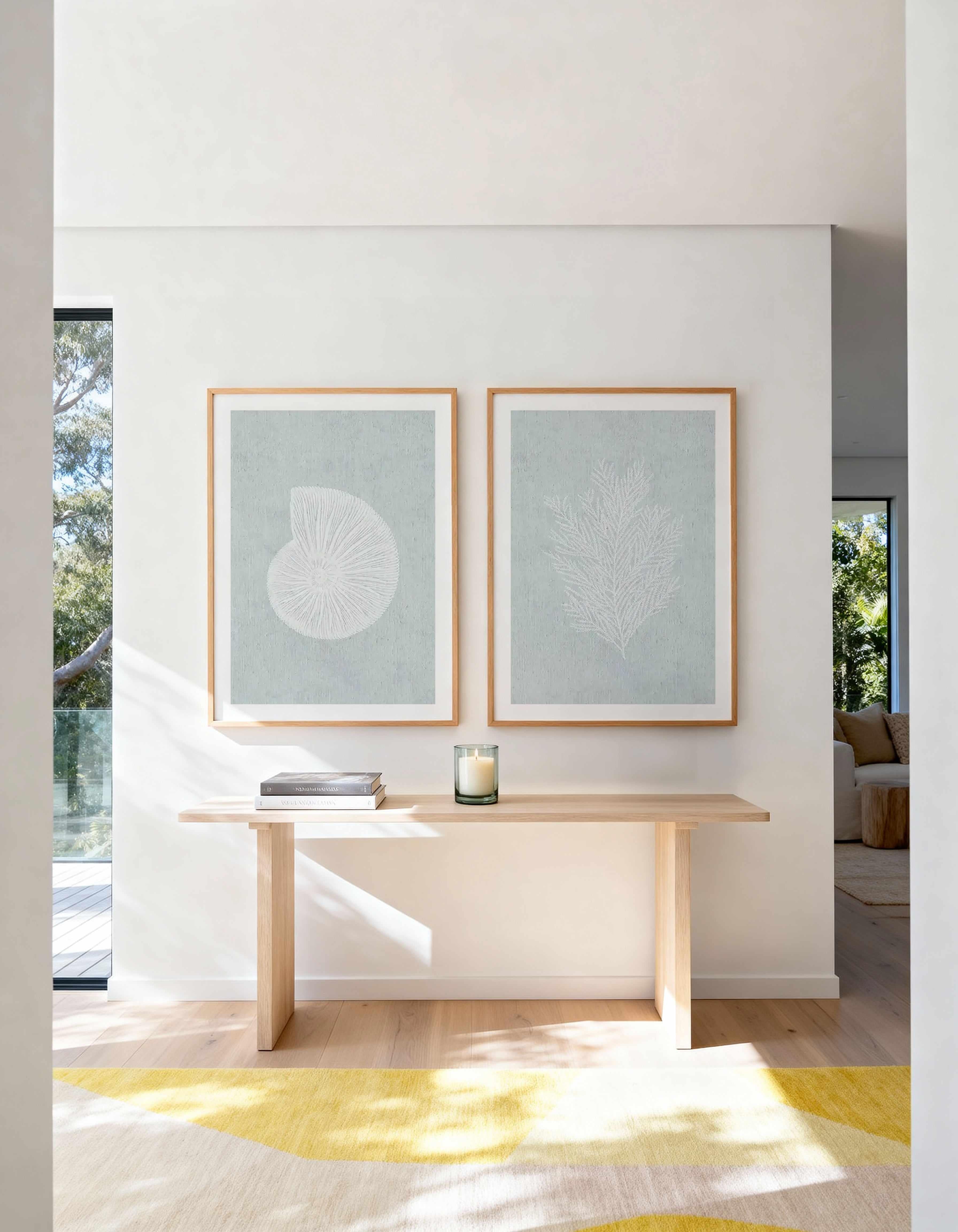 Hamptons Seaside Collection White II & III Art Print Set of 2 | Matching Wall Art from Olive et Oriel where you can shop wallpaper and artworks online