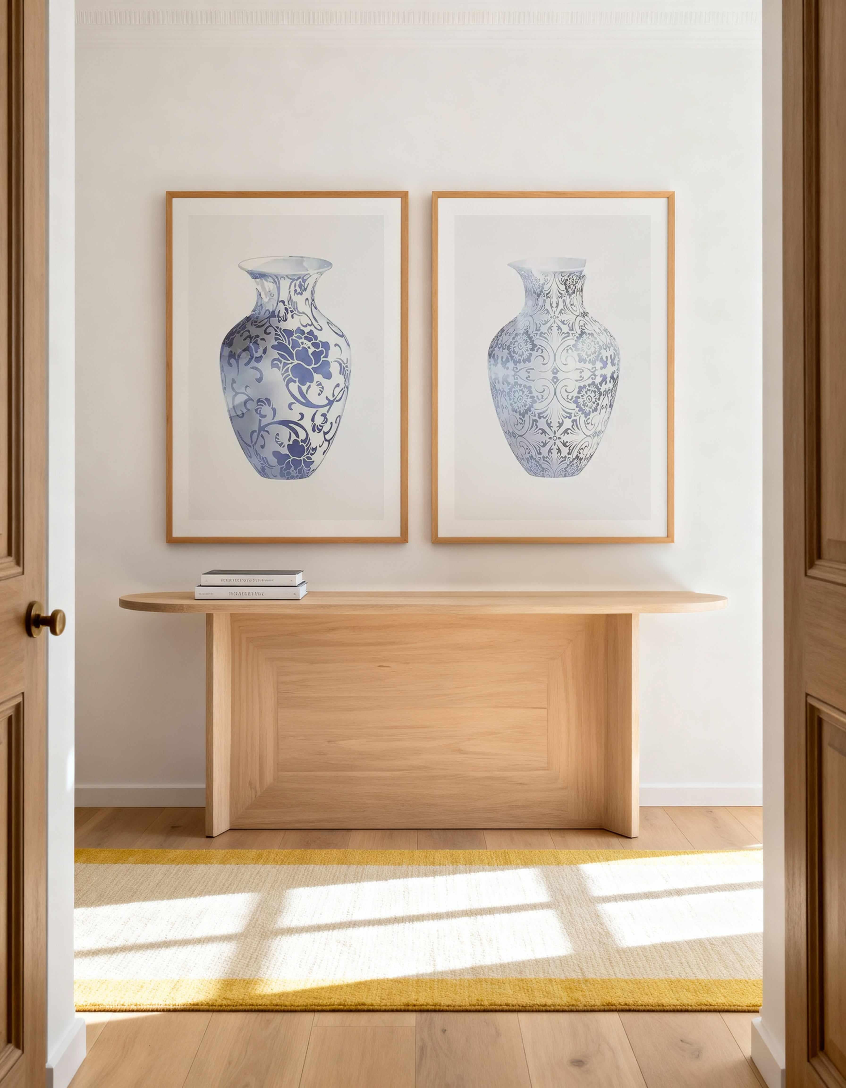 Hamptons Vase I & II Art Print Set of 2 | Matching Wall Art from Olive et Oriel where you can shop wallpaper and artworks online