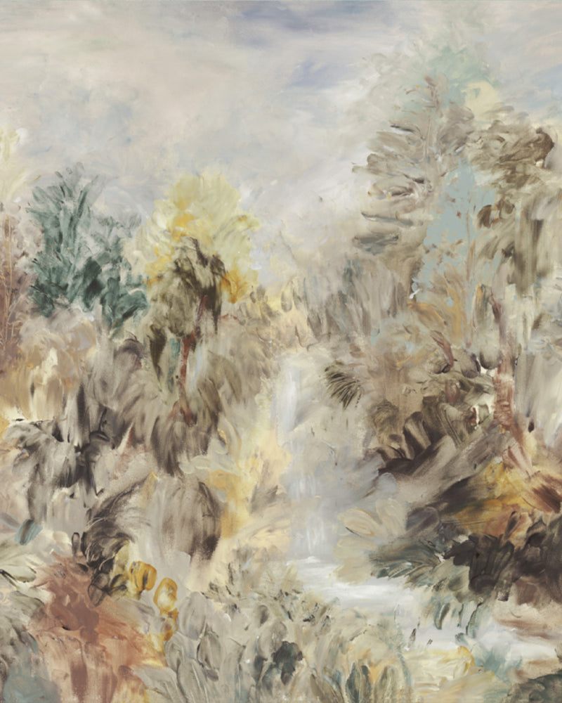 Windswept Valley Hand Painted Mural Wallpaper from Olive et Oriel where you can shop wallpaper and artworks online