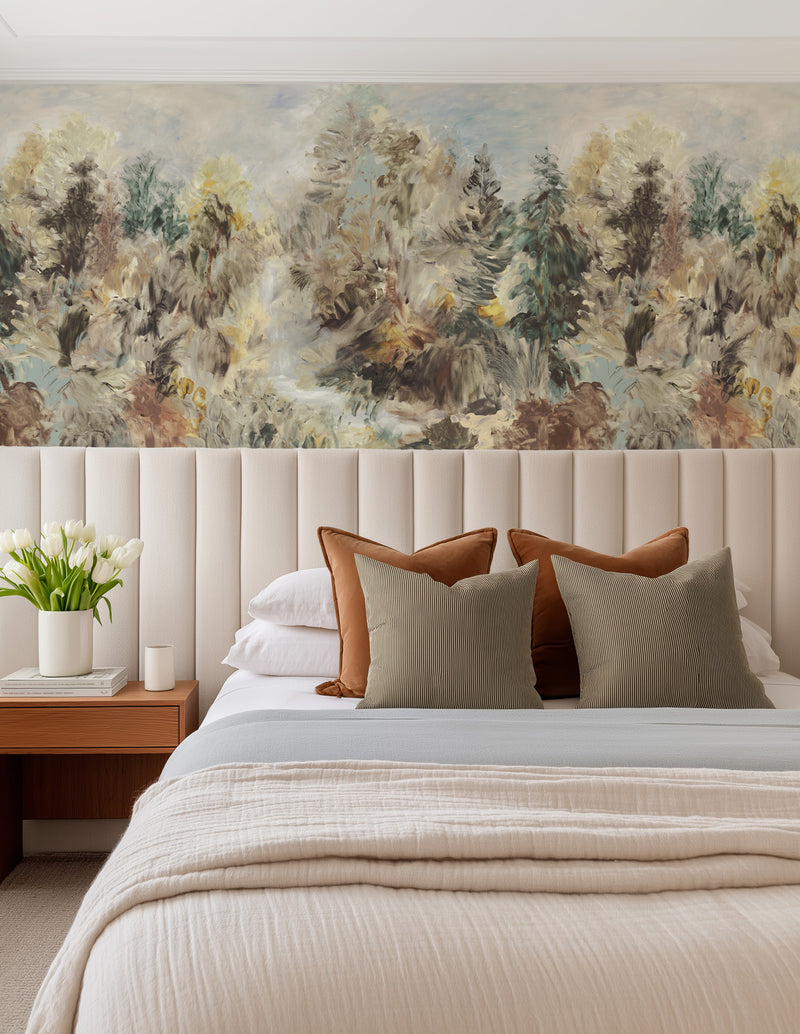 Windswept Valley Hand Painted Mural Wallpaper from Olive et Oriel where you can shop wallpaper and artworks online