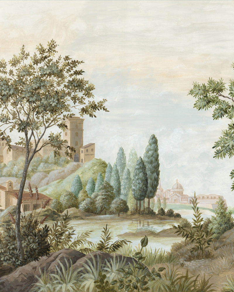 Painted Province Mural Wallpaper from Olive et Oriel where you can shop wallpaper and artworks online