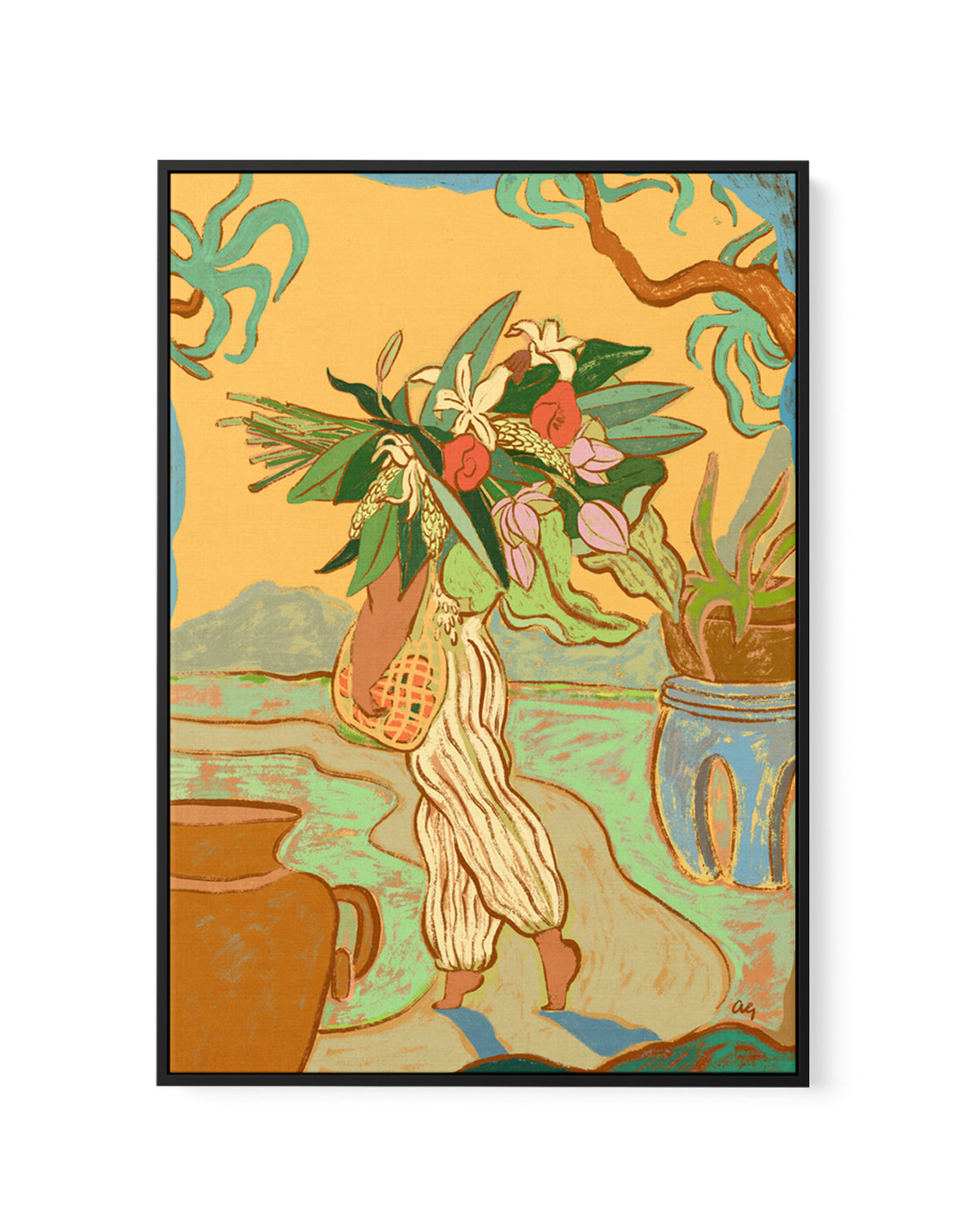 Hands Are Full by Arty Guava | Framed Canvas Art Print