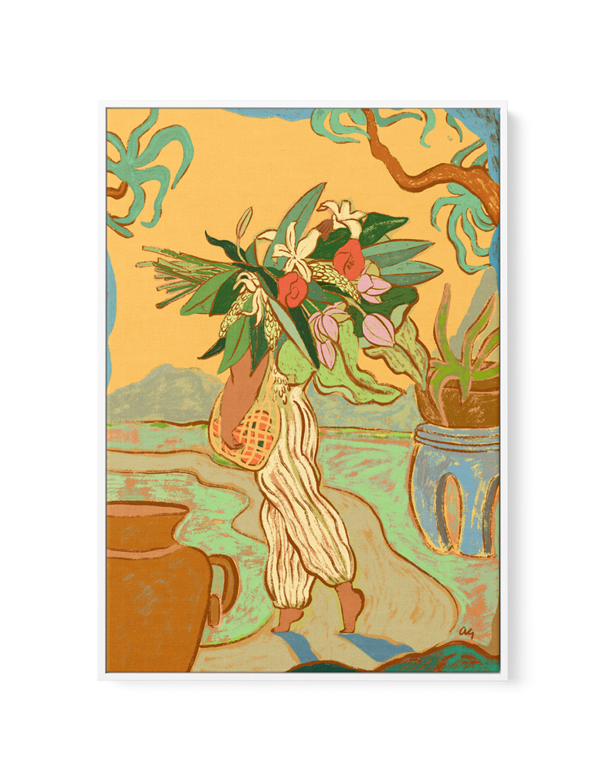 Hands Are Full by Arty Guava | Framed Canvas Art Print