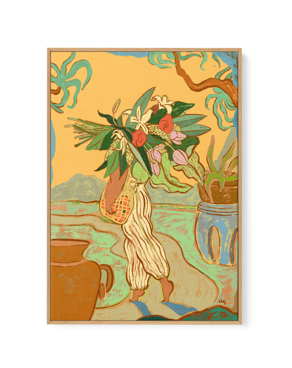 Hands Are Full by Arty Guava | Framed Canvas Art Print