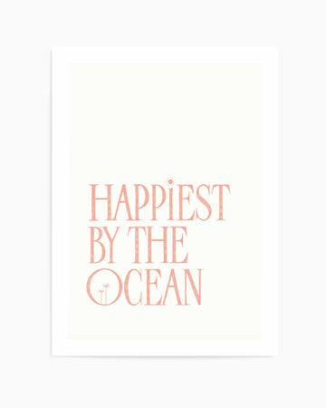 Happiest by the Ocean - Peach | Art Print from Olive et Oriel where you can shop wallpaper and artworks online