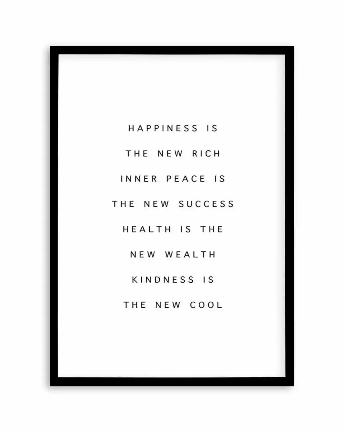 Happiness Is The New Rich Art Print from Olive et Oriel where you can shop wallpaper and artworks online