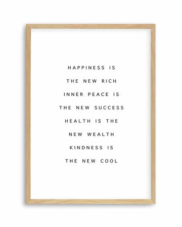 Happiness Is The New Rich Art Print from Olive et Oriel where you can shop wallpaper and artworks online