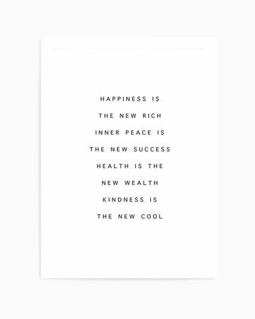 Happiness Is The New Rich Art Print from Olive et Oriel where you can shop wallpaper and artworks online