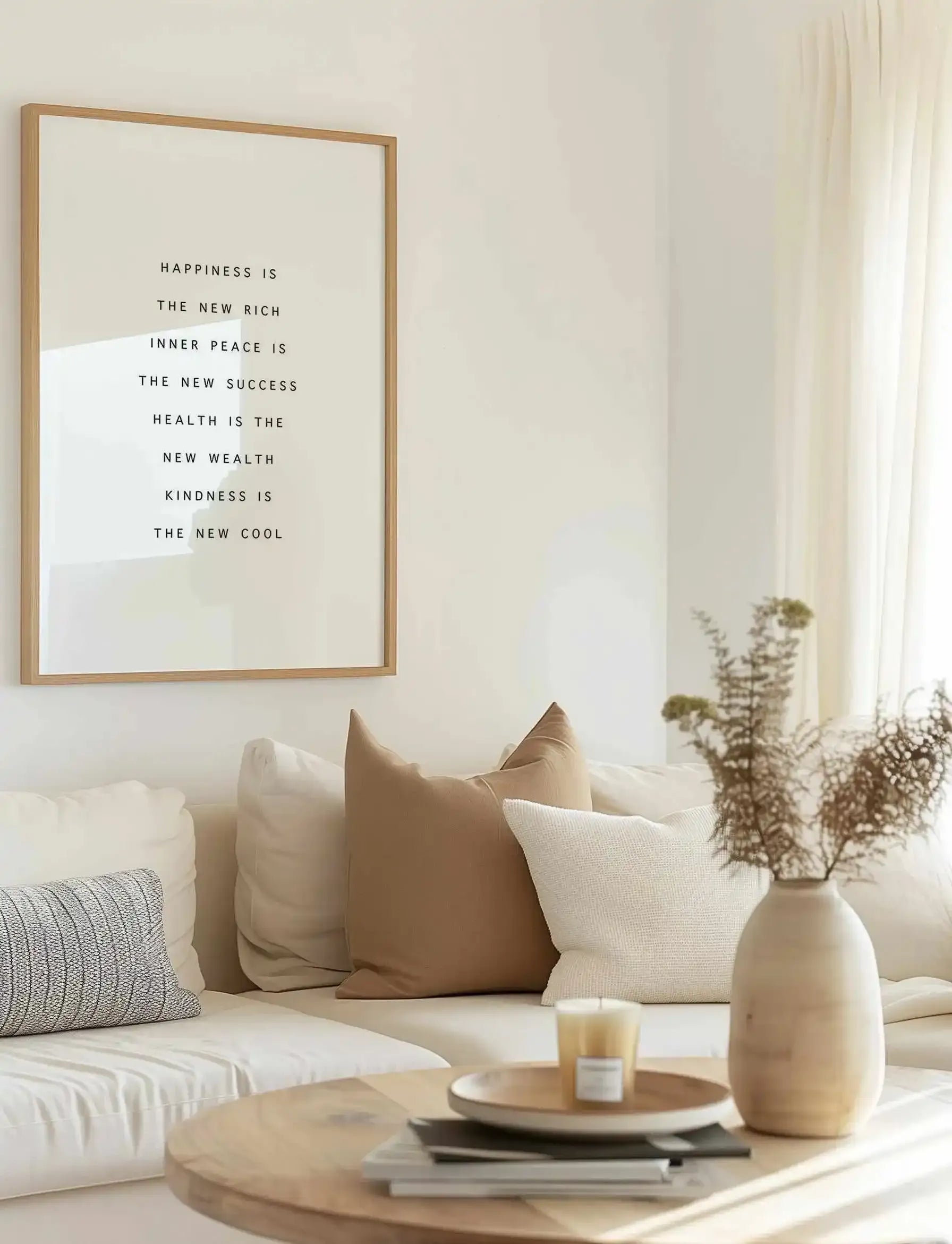 Happiness Is The New Rich Art Print from Olive et Oriel where you can shop wallpaper and artworks online