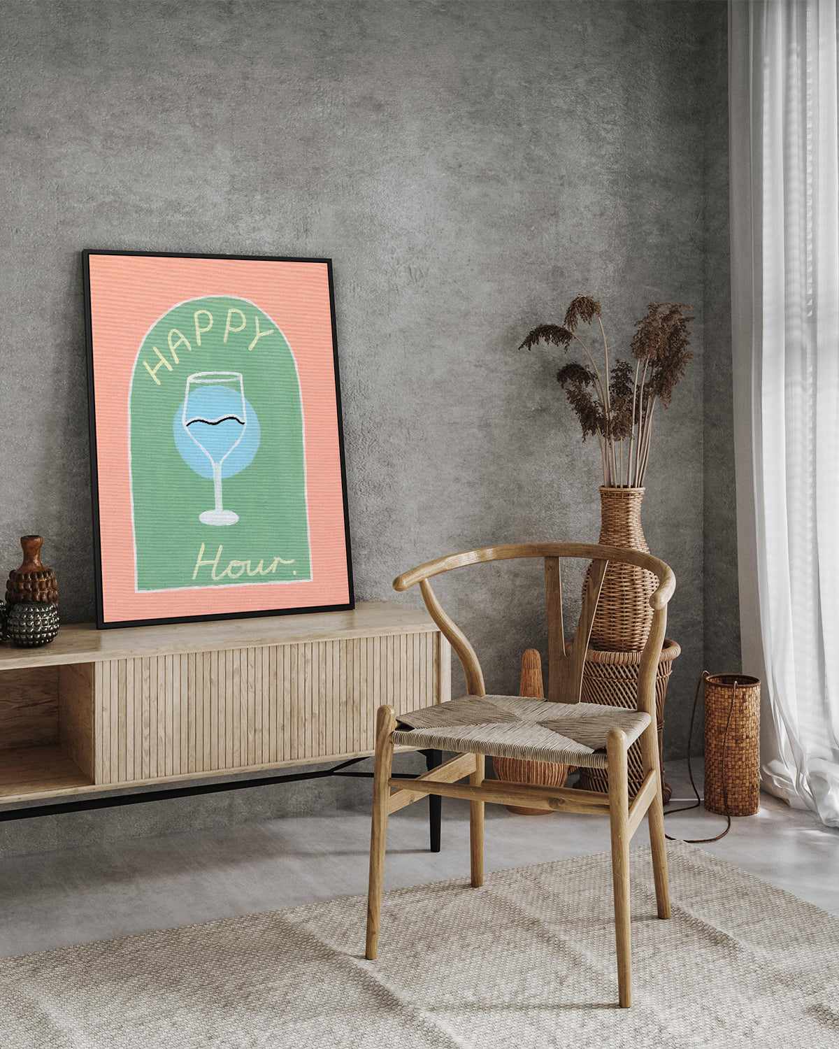 Happy Hour by Britney Turner | Framed Canvas Art Print