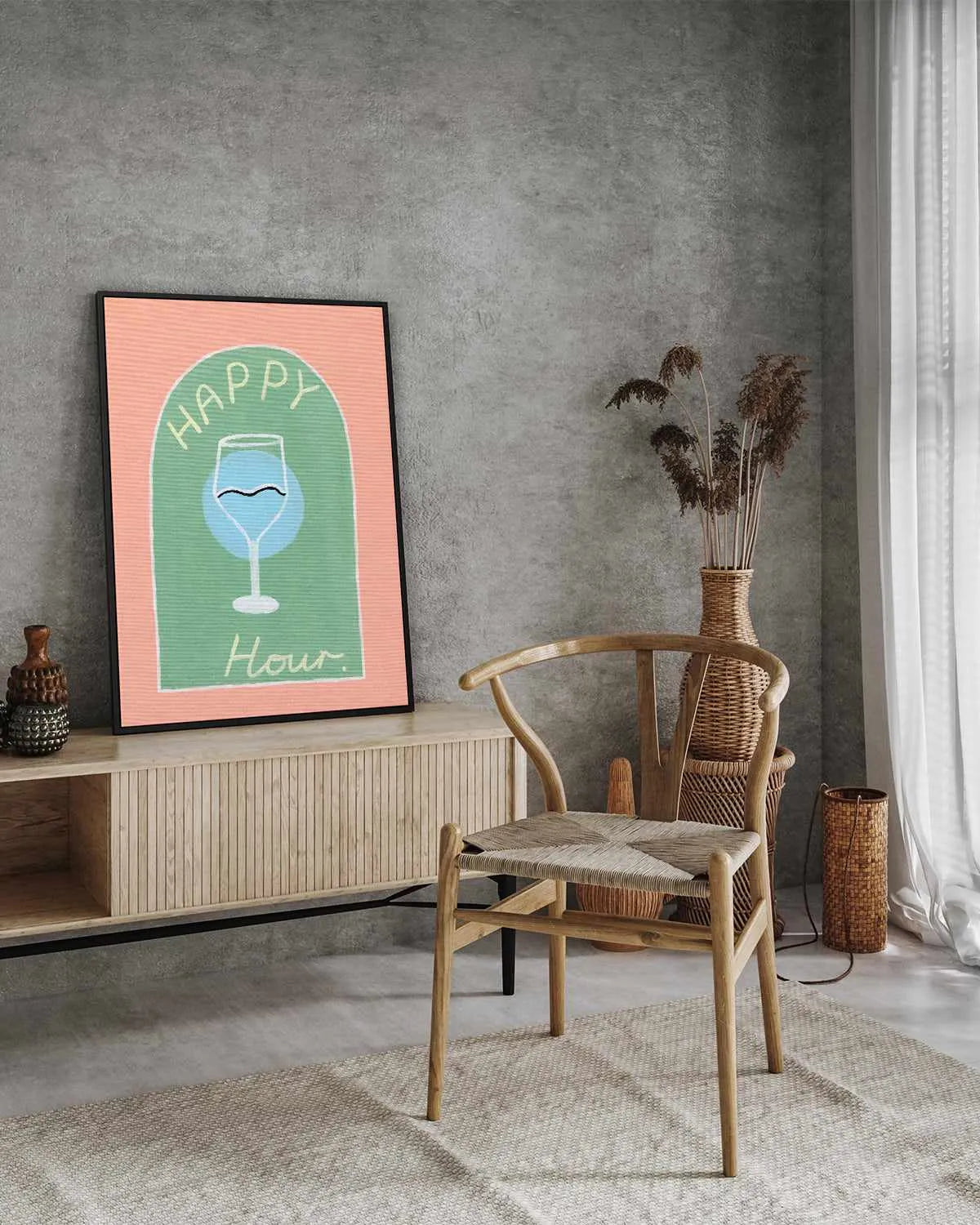 Happy Hour by Britney Turner | Framed Canvas Art Print from Olive et Oriel where you can shop wallpaper and artworks online