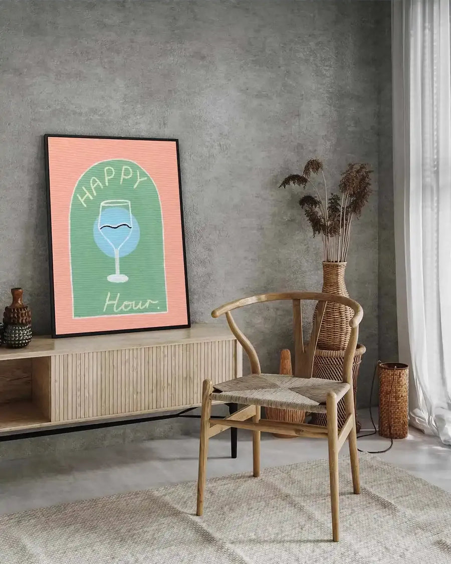 Happy Hour by Britney Turner | Framed Canvas Art Print from Olive et Oriel where you can shop wallpaper and artworks online