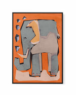 Happy elephant by Treechild | Framed Canvas Art Print