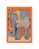 Happy elephant by Treechild | Framed Canvas Art Print