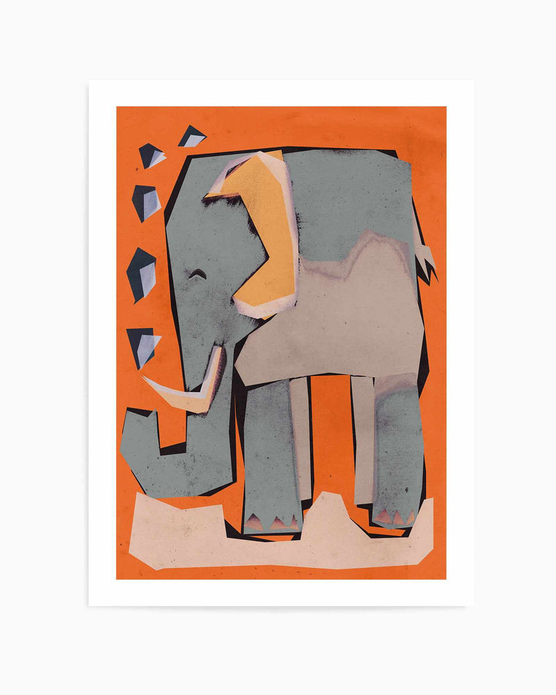Happy elephant by Treechild | Art Print