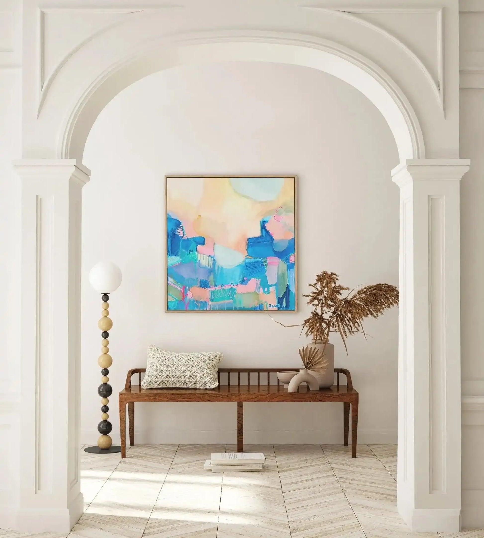 Havana Days by Belinda Stone | Framed Canvas Art Print blue bright & vibrant coastal art print
