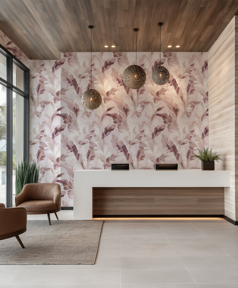 Havana Haze in Pink Commercial Vinyl Wallpaper from Olive et Oriel where you can shop wallpaper and artworks online