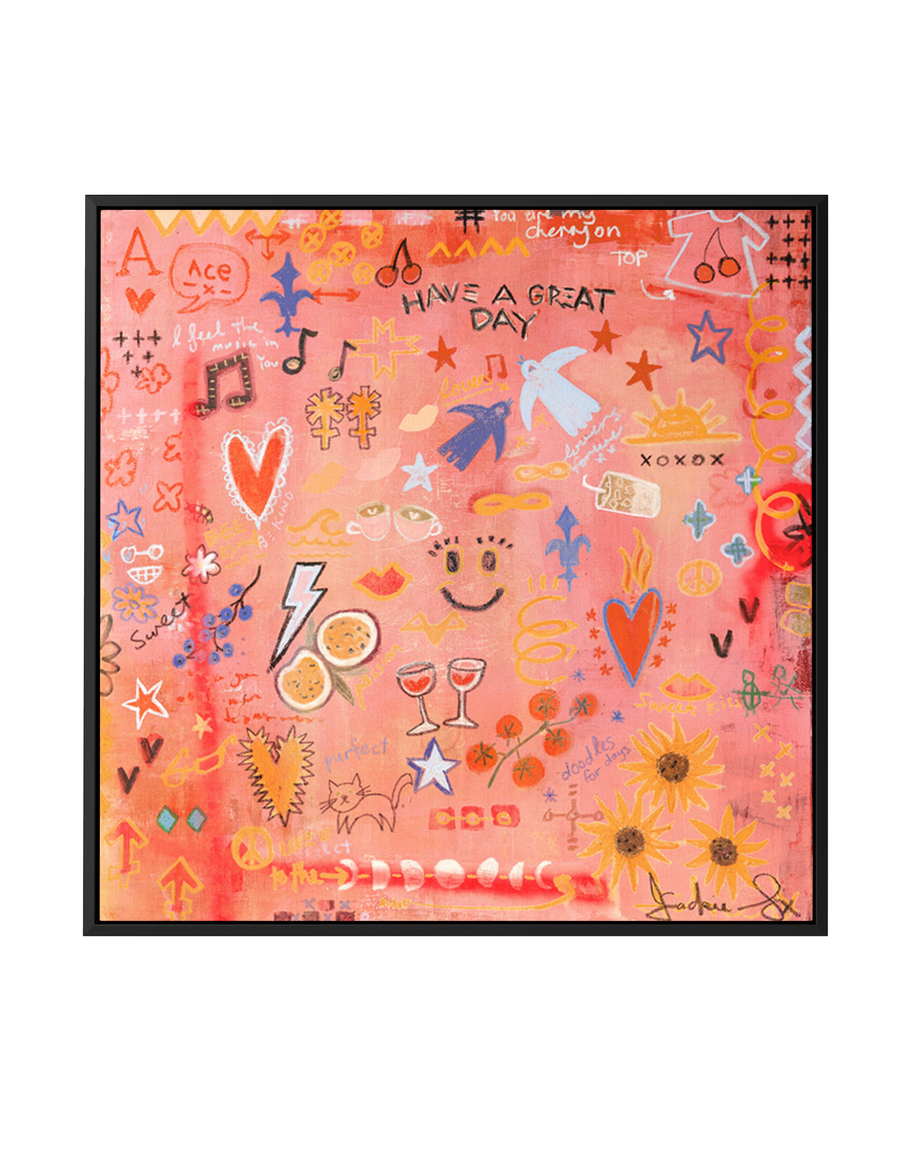 Have a Great Day by Jackie Green | Framed Canvas Art Print