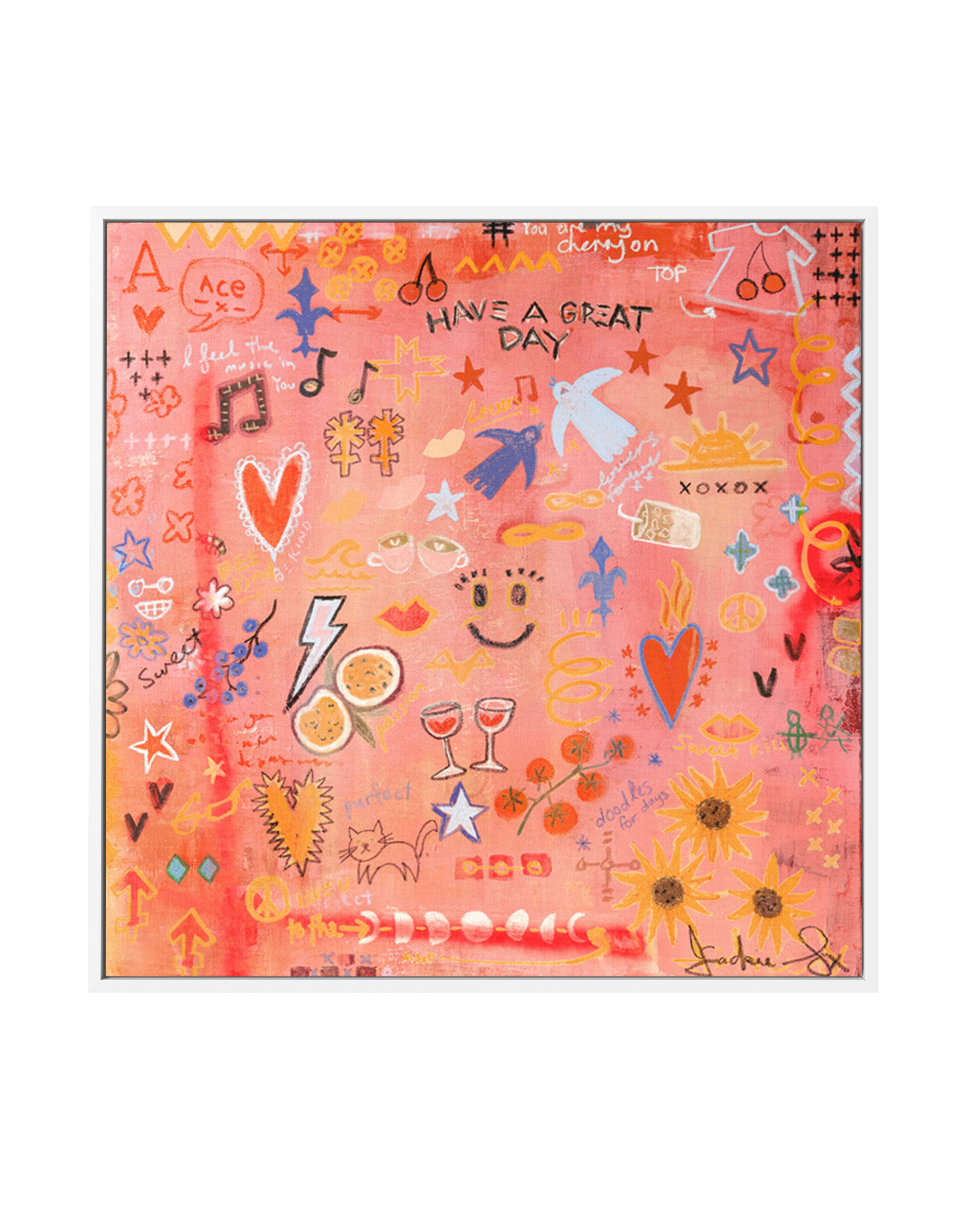 Have a Great Day by Jackie Green | Framed Canvas Art Print