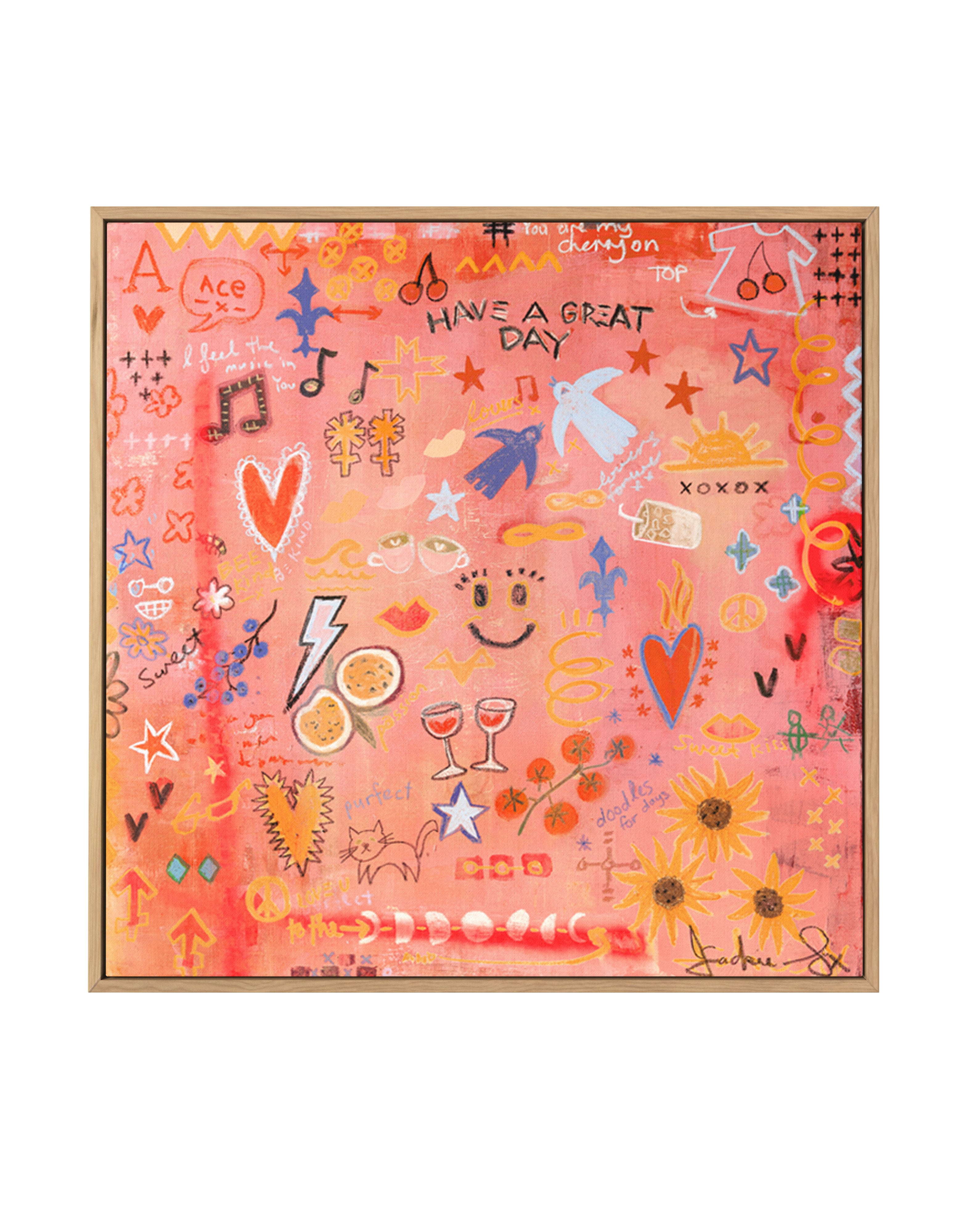Have a Great Day by Jackie Green | Framed Canvas Art Print