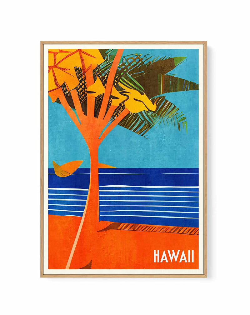 Hawaii 1955 By Bo Anderson | Framed Canvas Art Print