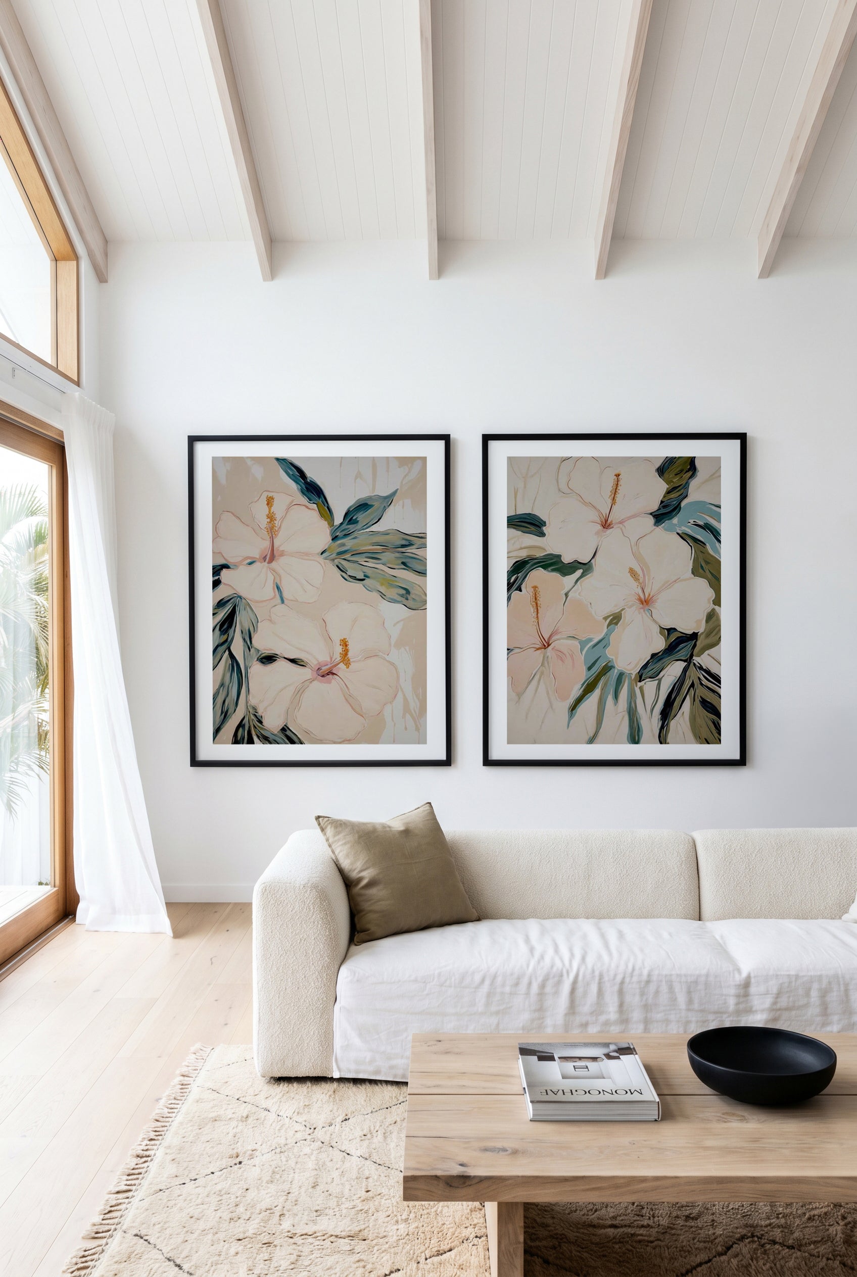 Hawaiian Hibiscus I & II Print Set of 2 | Matching Wall Art