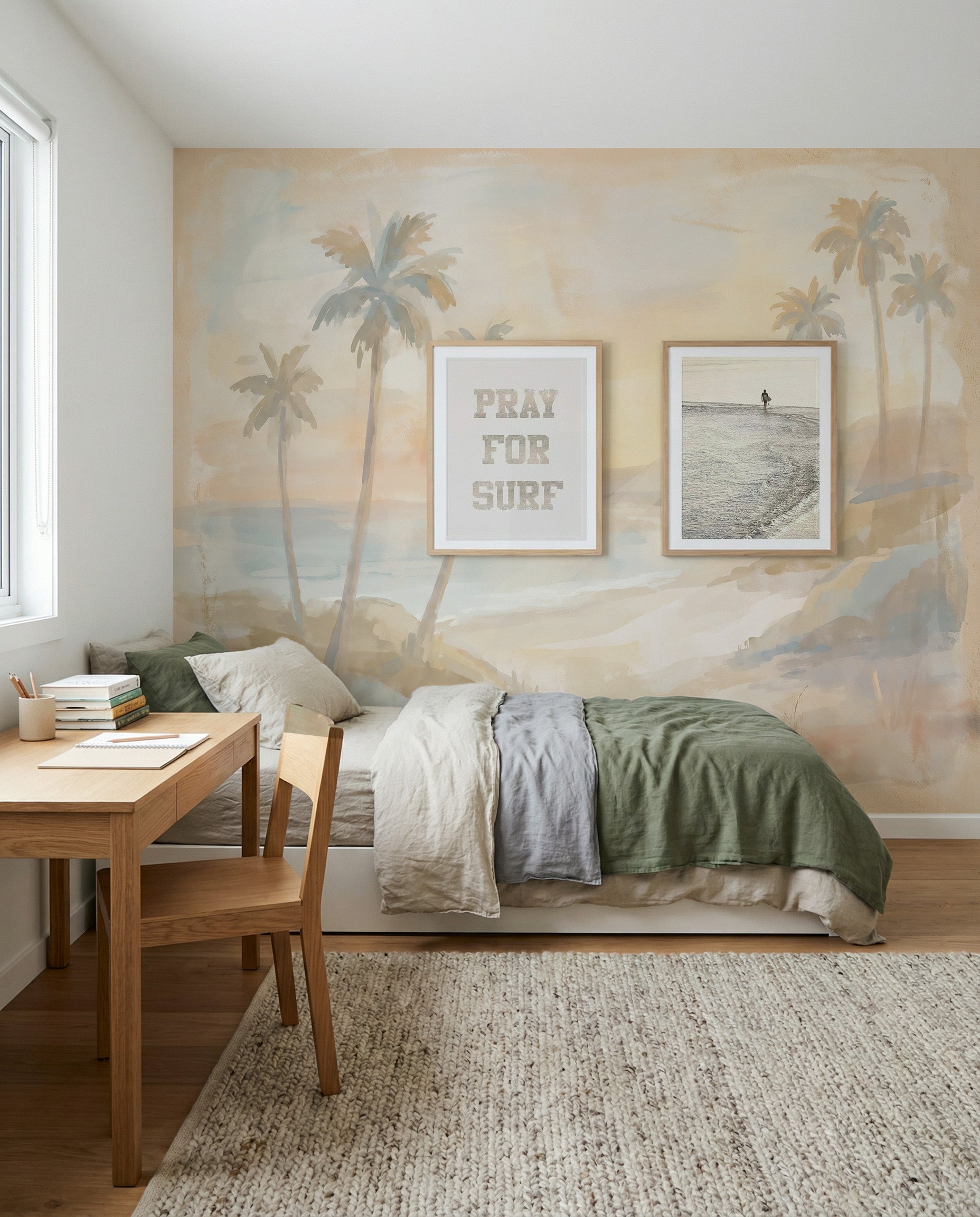 Hazy Palms Wallpaper Mural from Olive et Oriel where you can shop wallpaper and artworks online
