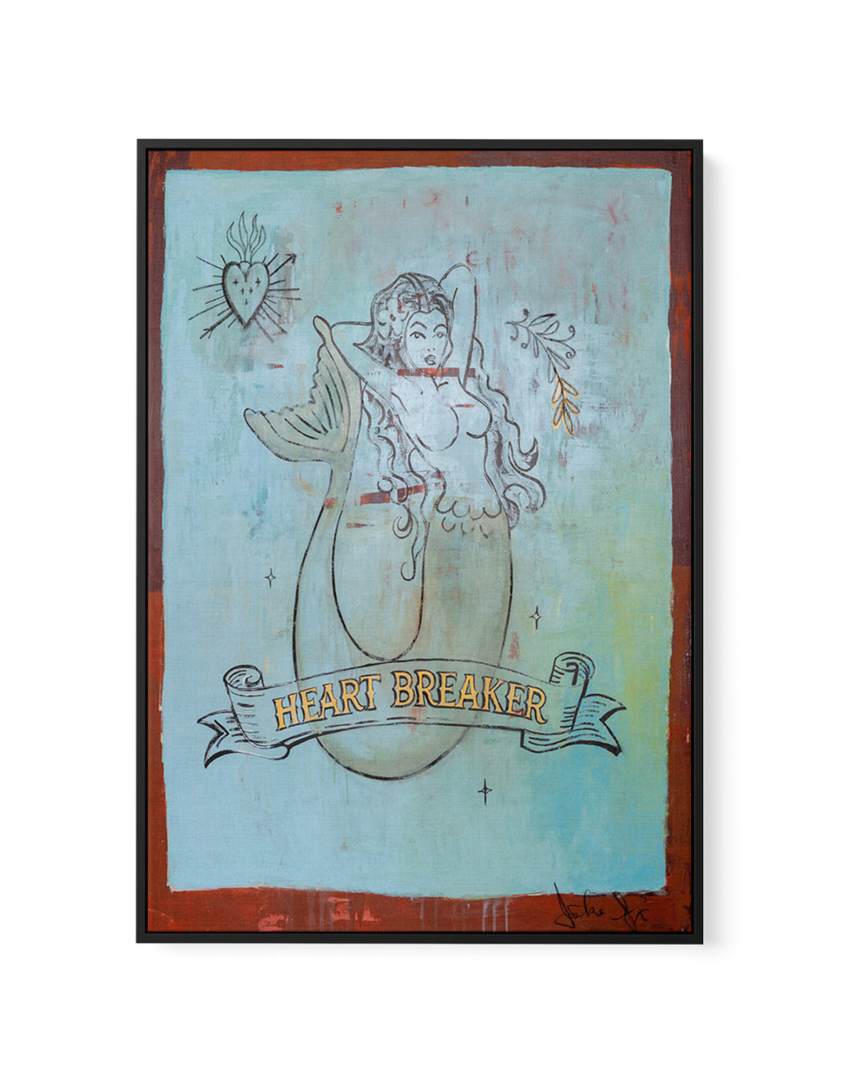 Heart Breaker by Jackie Green | Framed Canvas Art Print