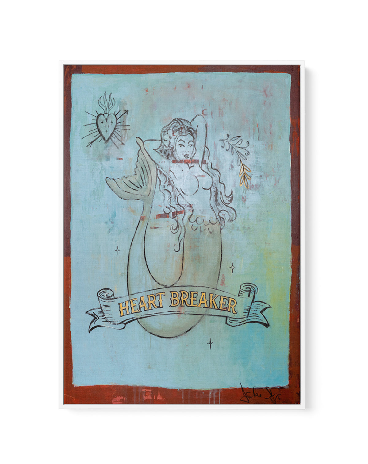 Heart Breaker by Jackie Green | Framed Canvas Art Print