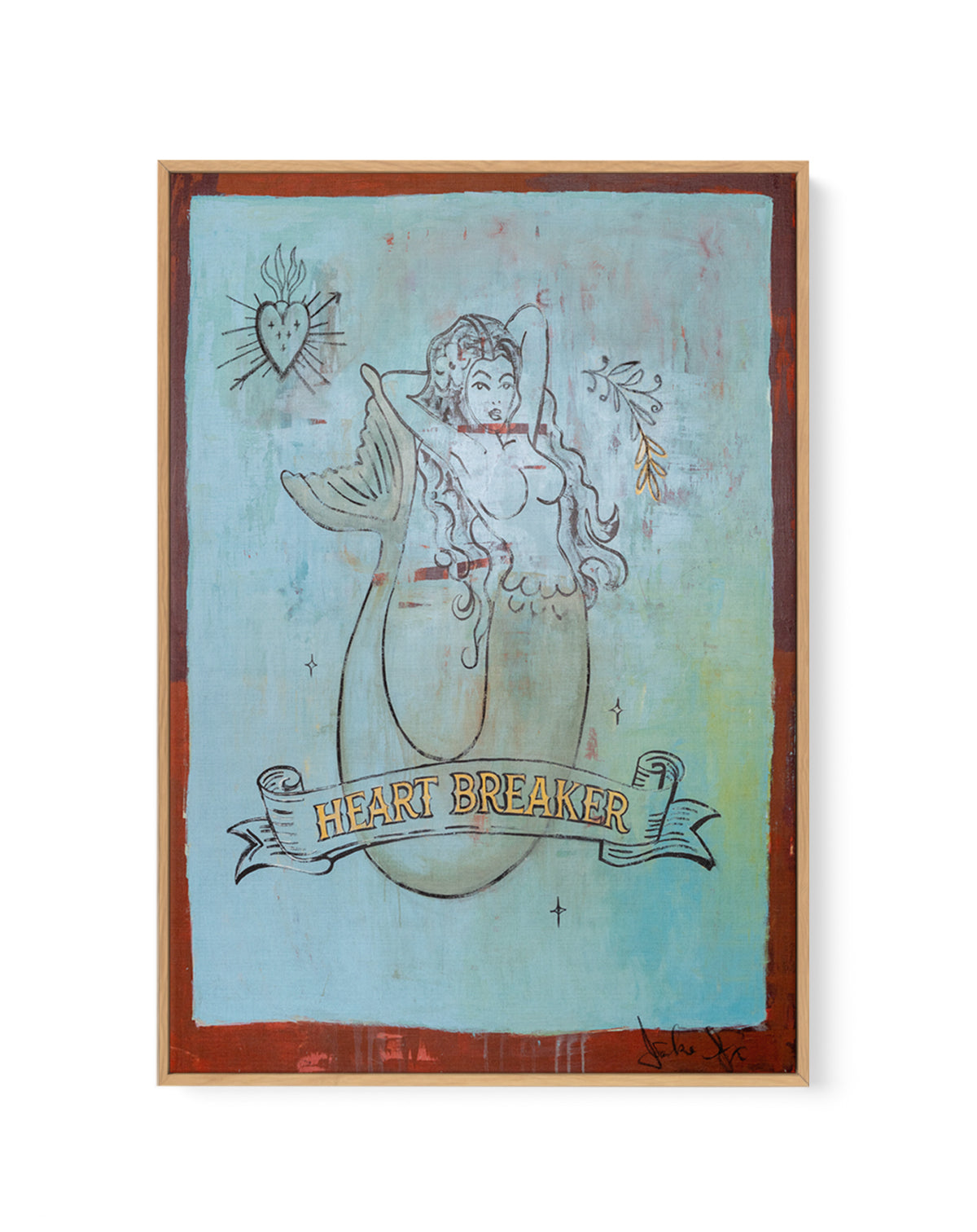 Heart Breaker by Jackie Green | Framed Canvas Art Print