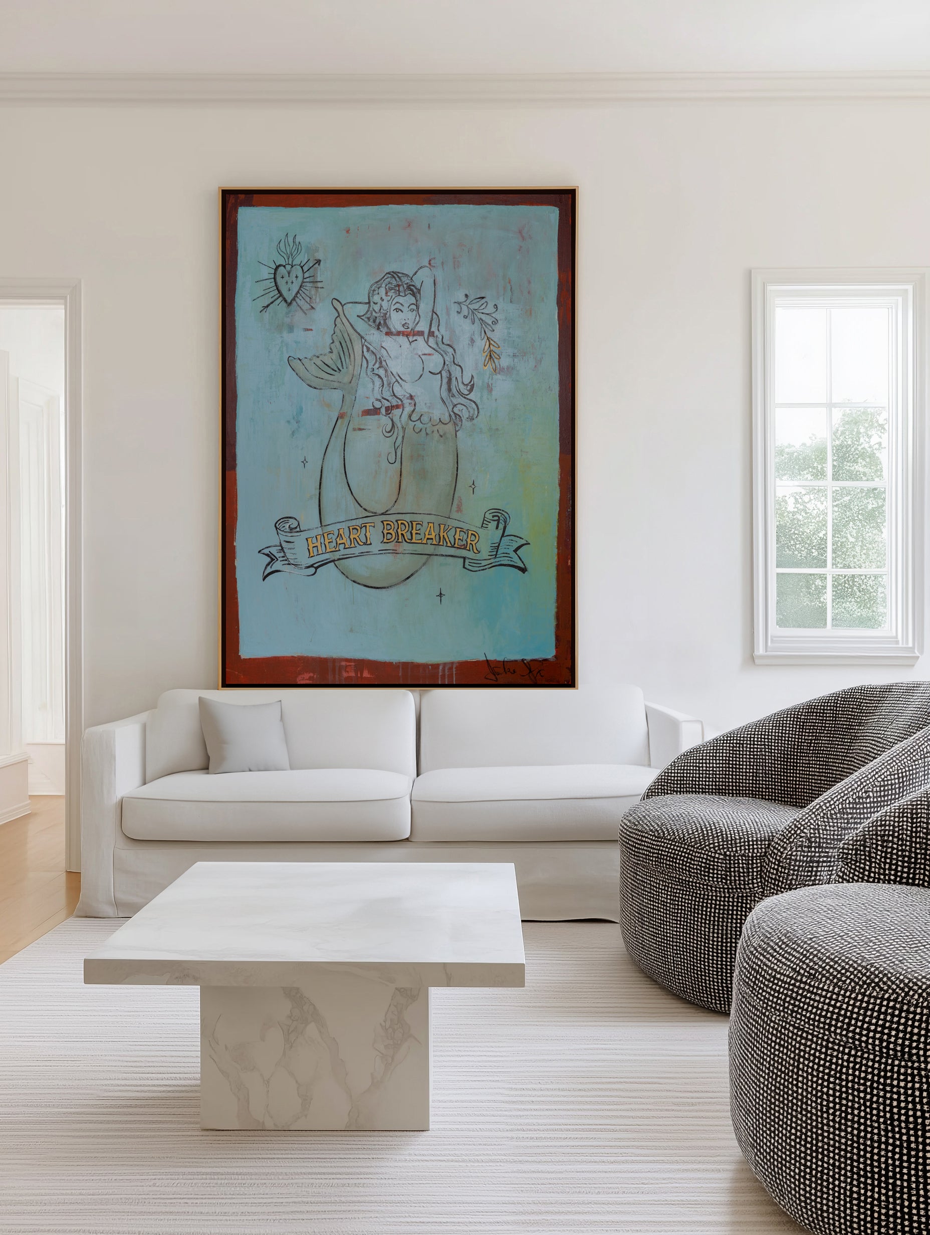 Heart Breaker by Jackie Green | Framed Canvas Art Print